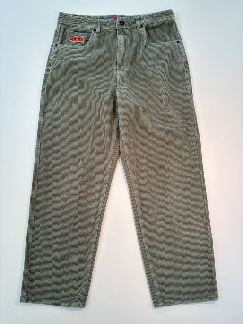 Empyre Corduroy Pants Mens 33 Olive Green Skate Baggy Y2K Grunge READ